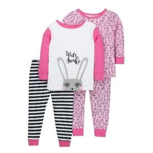 NWT 100% Organic Cotton Bunny 4pc Pajamas Set